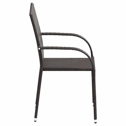 Sedie da Esterno Impilabili 2 pz in Polyrattan Marrone