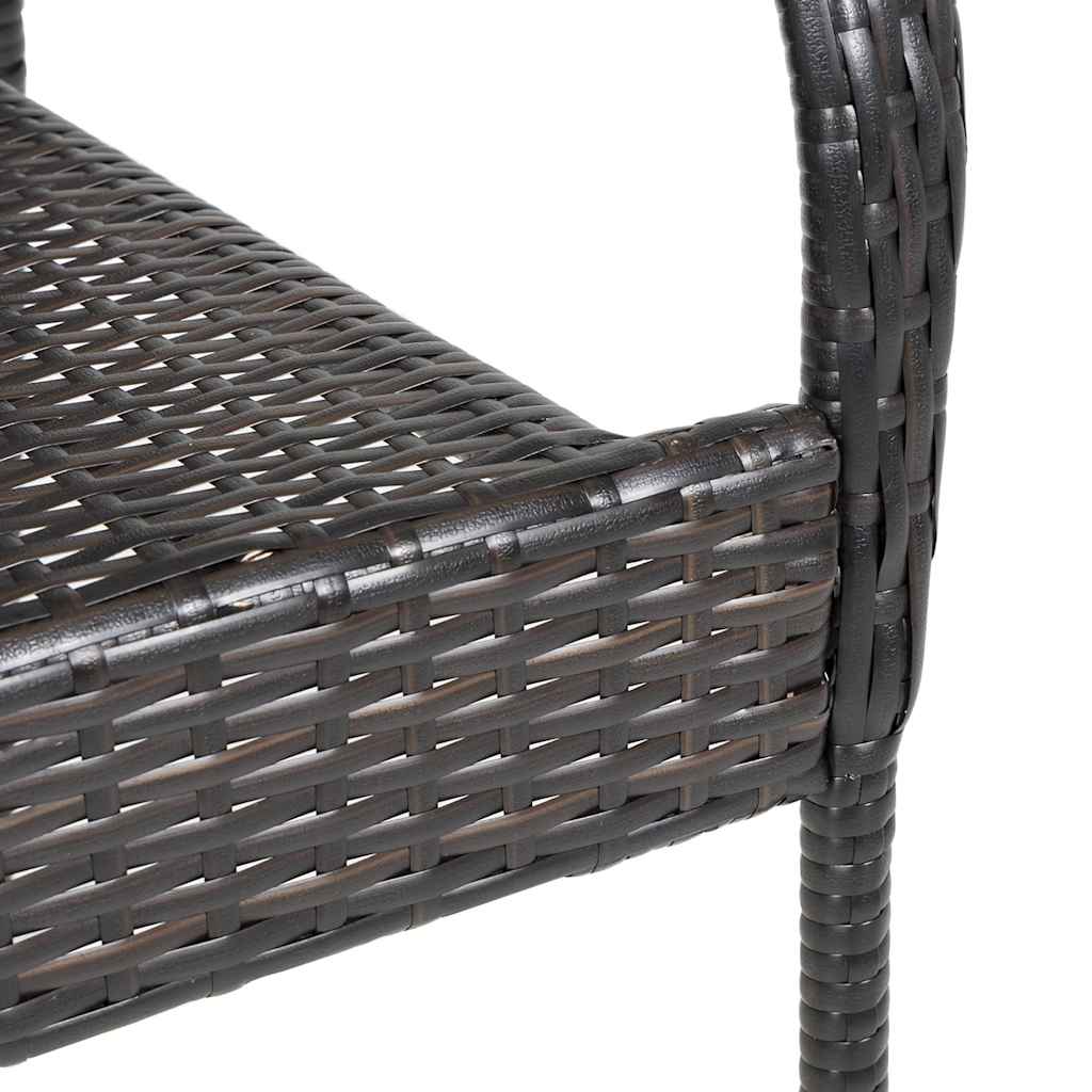 Sedie da Esterno Impilabili 2 pz in Polyrattan Marrone - homemem39