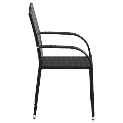 Sedie da Esterno Impilabili 2 pz in Polyrattan Nere