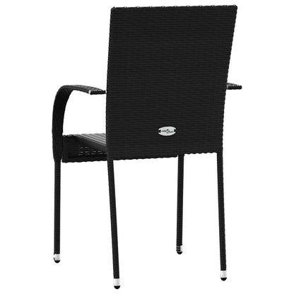 Sedie da Esterno Impilabili 2 pz in Polyrattan Nere | homemem39
