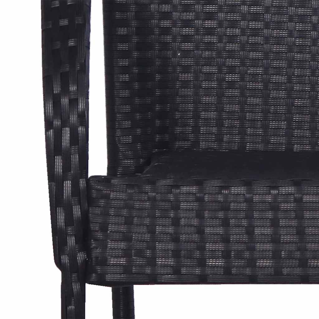 Sedie da Esterno Impilabili 2 pz in Polyrattan Nere