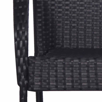Sedie da Esterno Impilabili 2 pz in Polyrattan Nere