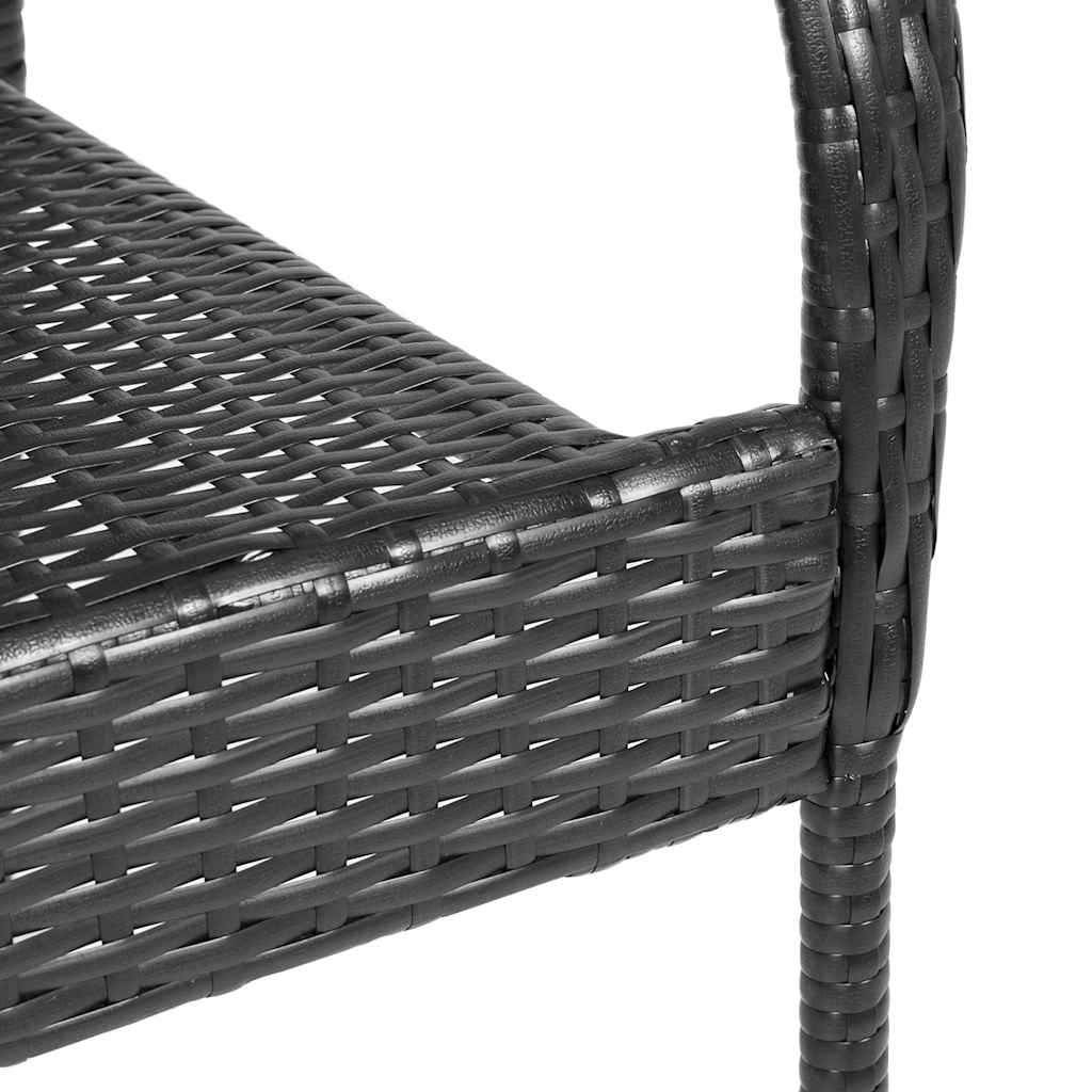 Sedie da Esterno Impilabili 2 pz in Polyrattan Nere