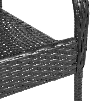 Sedie da Esterno Impilabili 2 pz in Polyrattan Nere