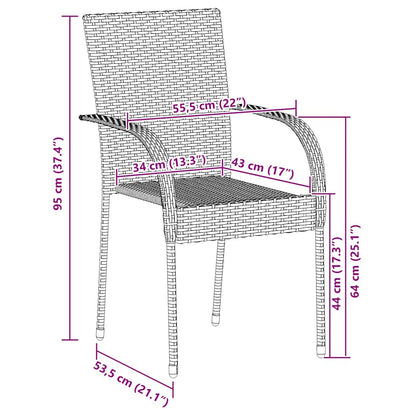 Sedie da Esterno Impilabili 2 pz in Polyrattan Nere | homemem39