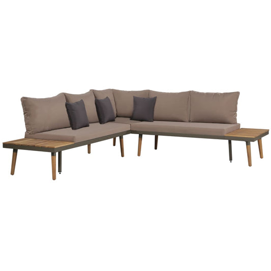 Set Divani da Giardino 4 pz con Cuscini Legno di Acacia Marrone - homemem39