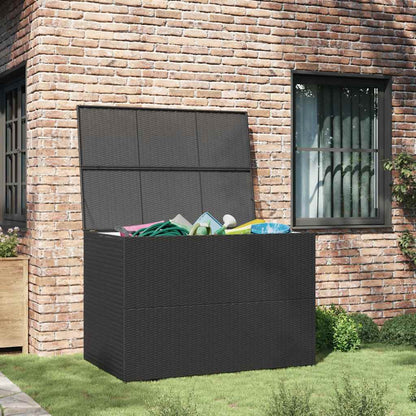 Baule da Giardino Nero 150x100x100 cm in Polyrattan - homemem39