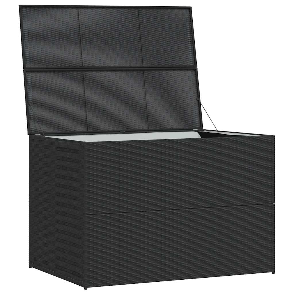 Baule da Giardino Nero 150x100x100 cm in Polyrattan - homemem39