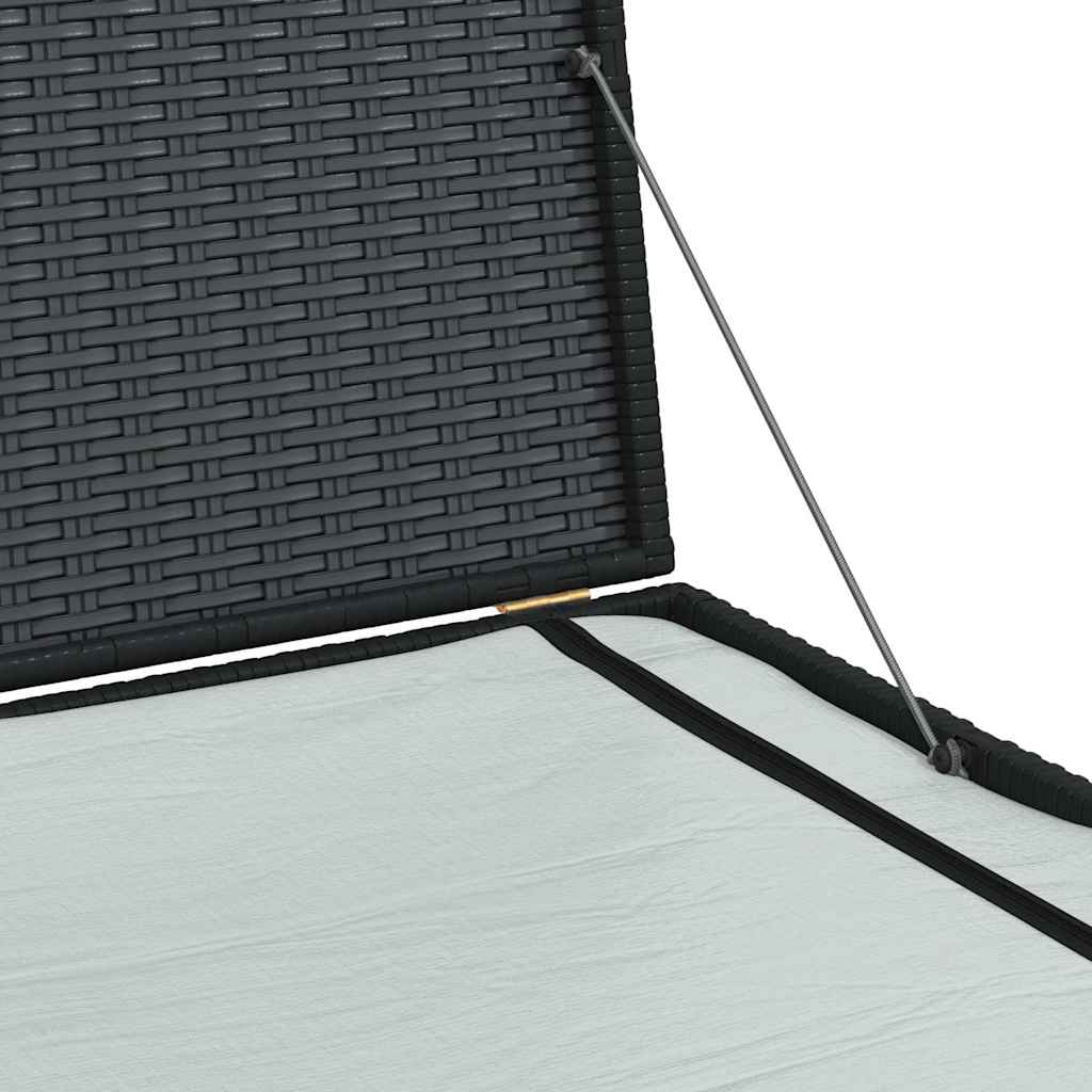 Baule da Giardino Nero 150x100x100 cm in Polyrattan - homemem39
