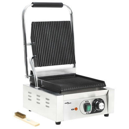 Griglia per Panini Scanalata in Acciaio Inox 1800W 31x30,5x20cm - homemem39