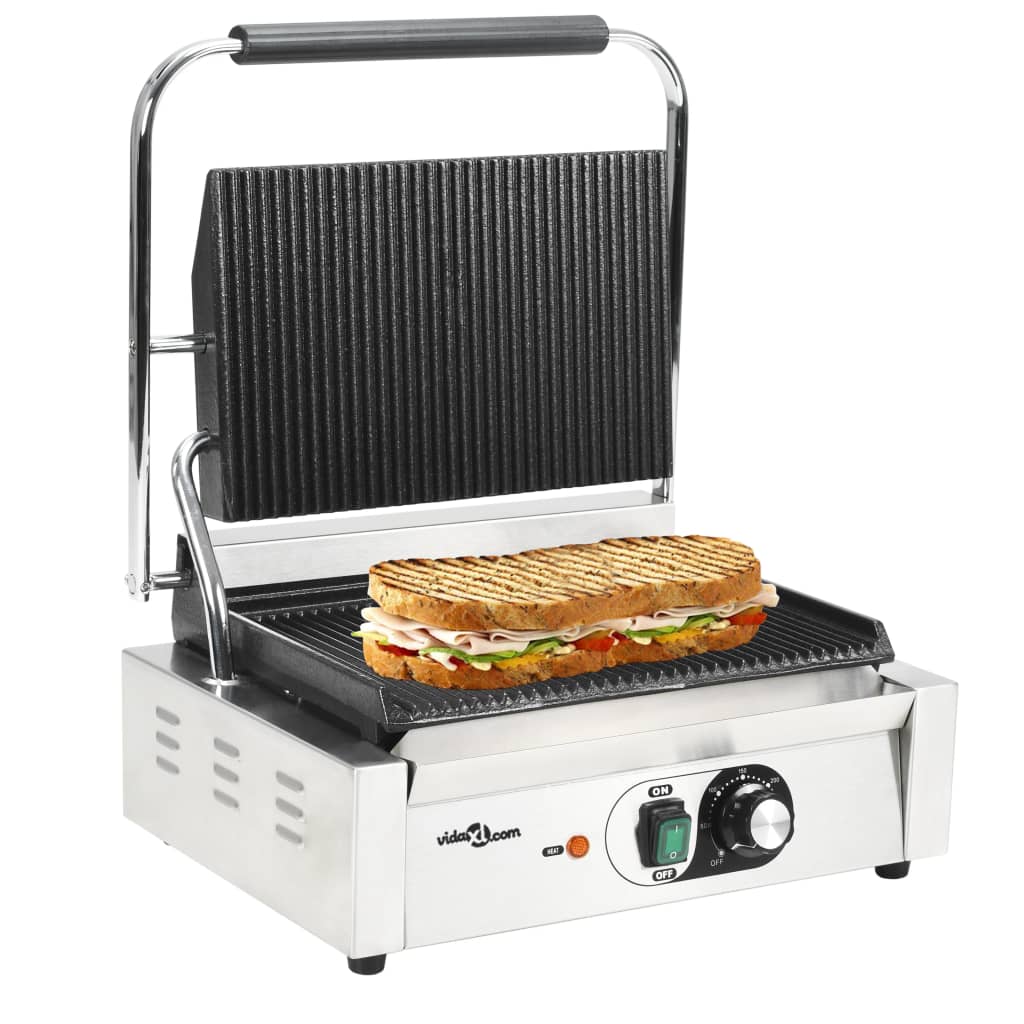 Griglia per Panini Scanalata 2200 W 43x30,5x20cm - homemem39