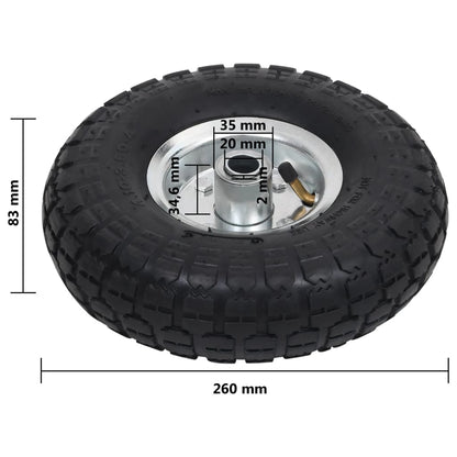 Ruote Carrello a Mano 2 pz in Gomma 4.10/3.50-4 (260x83) | homemem39
