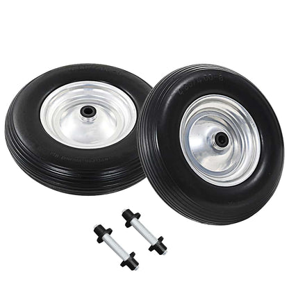 Ruote per Carriola 2 pz con Asse in PU Solido 4.00-8 390 mm | homemem39