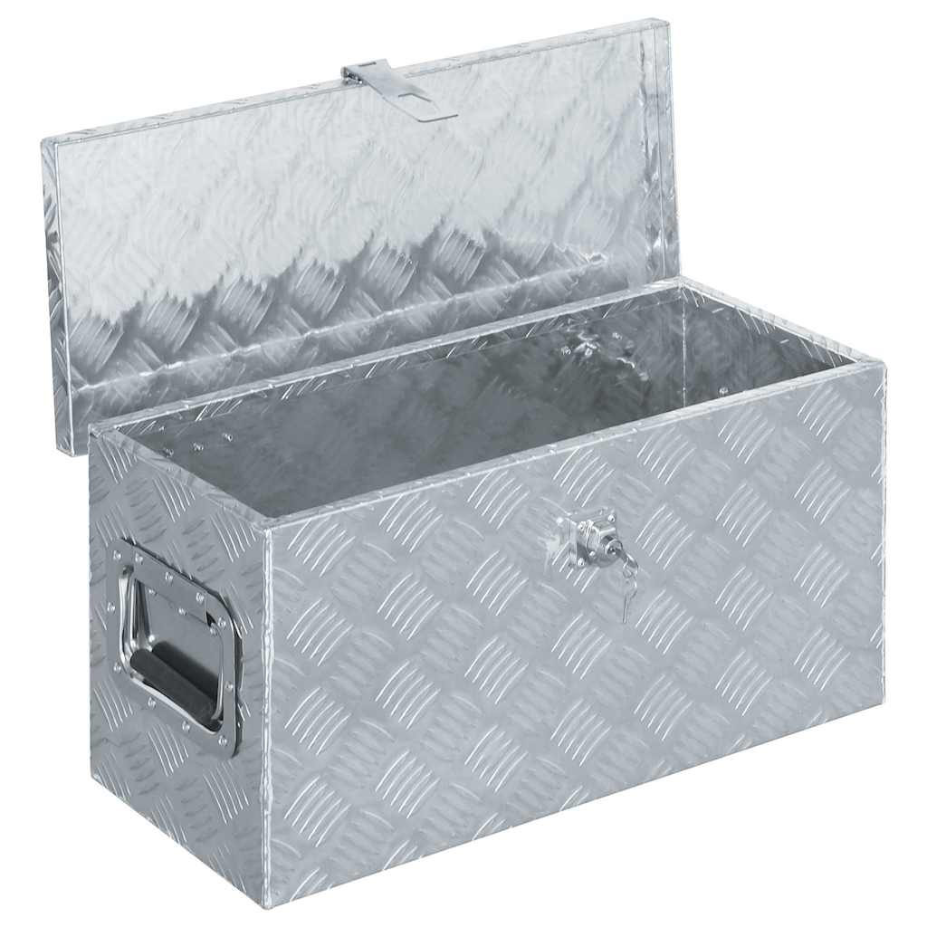 Cassetta in Alluminio 61,5x26,5x30 cm Argento | homemem39