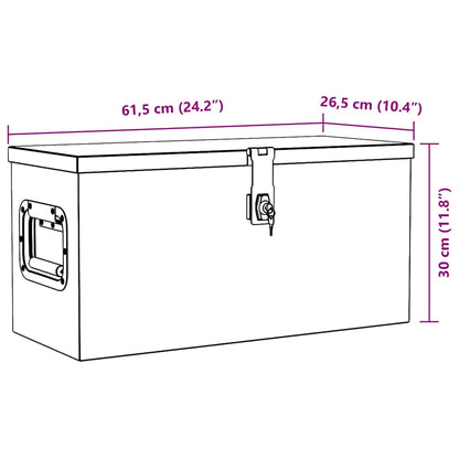 Cassetta in Alluminio 61,5x26,5x30 cm Argento | homemem39