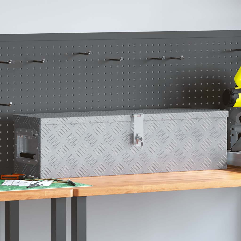 Cassetta in Alluminio 80,5x22x22 cm Argento | homemem39