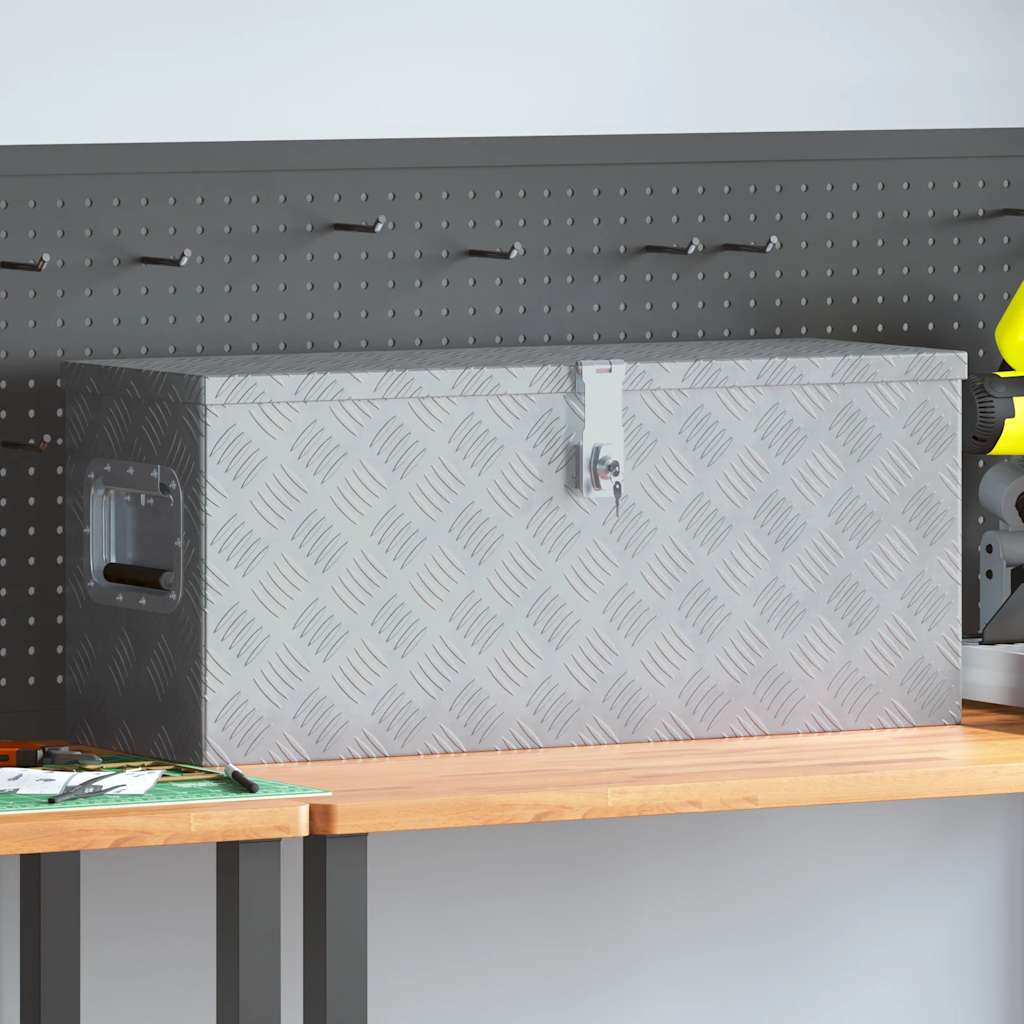 Cassetta in Alluminio 76,5x26,5x33 cm Argento