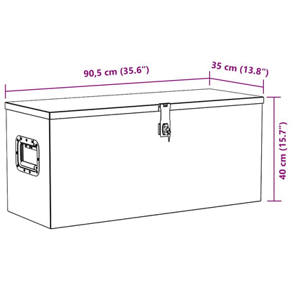 Cassetta in Alluminio 90,5x35x40 cm Argento | homemem39