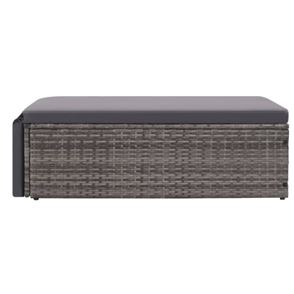 Set Divani da Giardino 2 pz con Cuscini in Polyrattan Grigio - homemem39