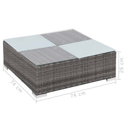 Set Divani da Giardino 8 pz con Cuscini in Polyrattan Grigio - homemem39