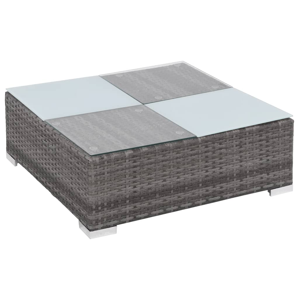 Set Divani da Giardino 8 pz con Cuscini in Polyrattan Grigio - homemem39
