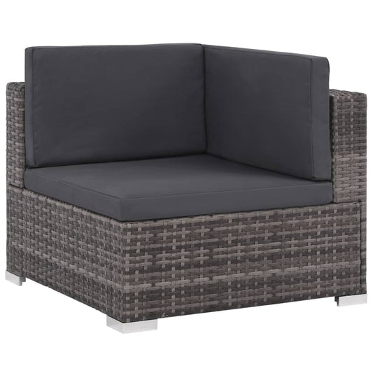 Set Divani da Giardino 6 pz con Cuscini in Polyrattan Grigio - homemem39