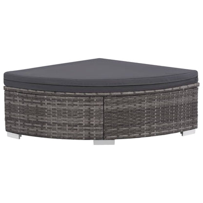 Set Divani da Giardino 6 pz con Cuscini in Polyrattan Grigio - homemem39
