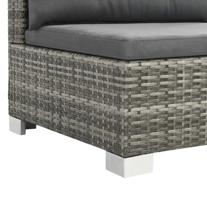 Set Divani da Giardino 10 pz con Cuscini in Polyrattan Grigio | homemem39