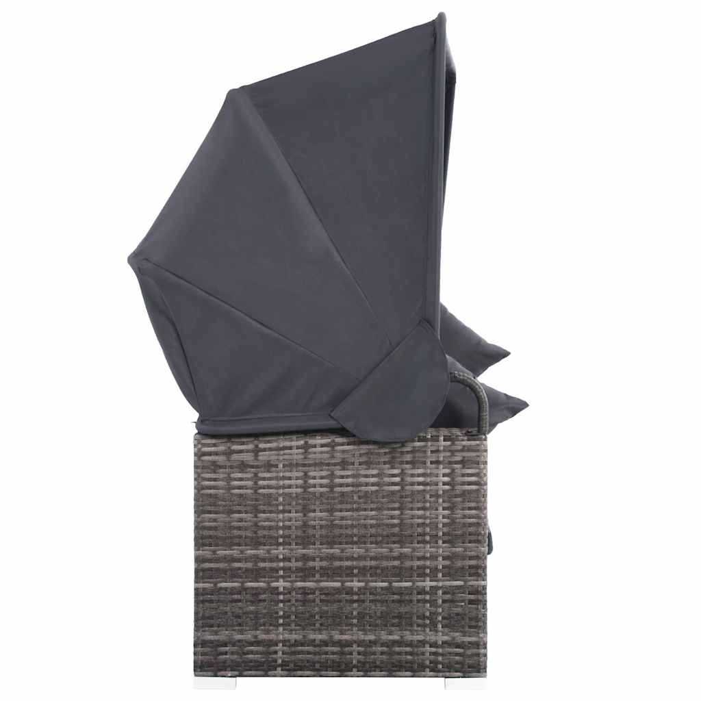 Set Divani da Giardino 7 pz con Cuscini in Polyrattan Grigio | homemem39
