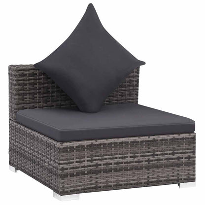 Set Divani da Giardino 7 pz con Cuscini in Polyrattan Grigio | homemem39