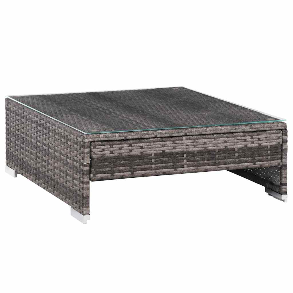 Set Divani da Giardino 7 pz con Cuscini in Polyrattan Grigio | homemem39