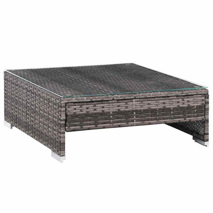 Set Divani da Giardino 7 pz con Cuscini in Polyrattan Grigio | homemem39
