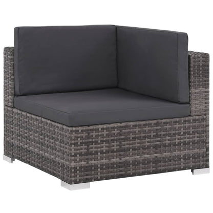 Set Divani da Giardino 8 pz con Cuscini in Polyrattan Grigio | homemem39