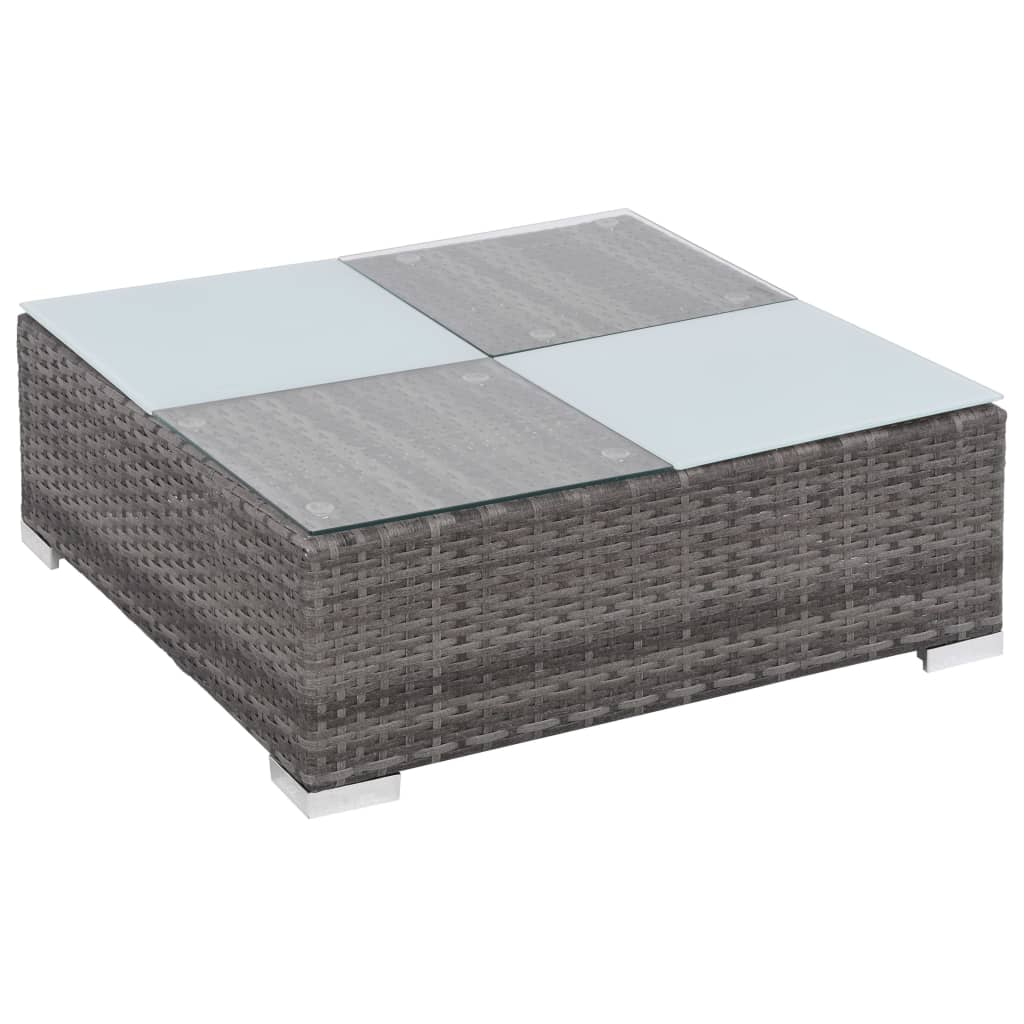 Set da Giardino 8 pz con Cuscini in Polyrattan Grigio | homemem39