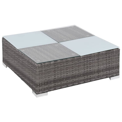 Set da Giardino 8 pz con Cuscini in Polyrattan Grigio | homemem39