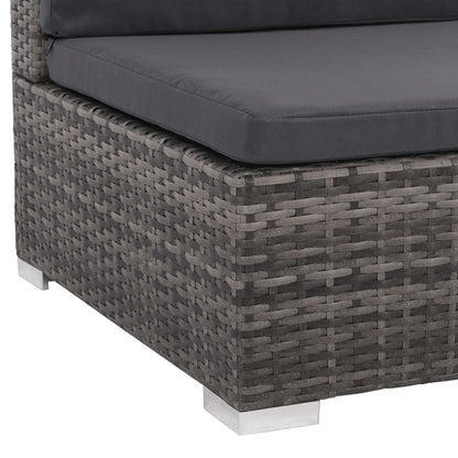 Set da Giardino 8 pz con Cuscini in Polyrattan Grigio | homemem39