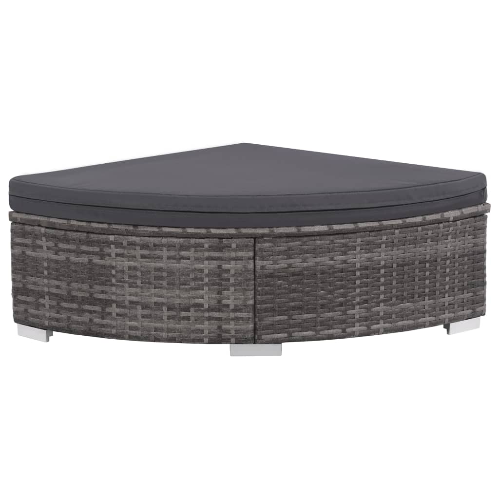 Set da Giardino 6 pz con Cuscini in Polyrattan Grigio | homemem39