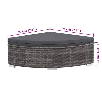 Set da Giardino 6 pz con Cuscini in Polyrattan Grigio | homemem39