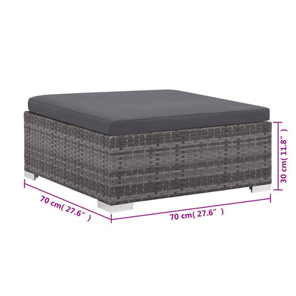 Set da Giardino 6 pz con Cuscini in Polyrattan Grigio | homemem39