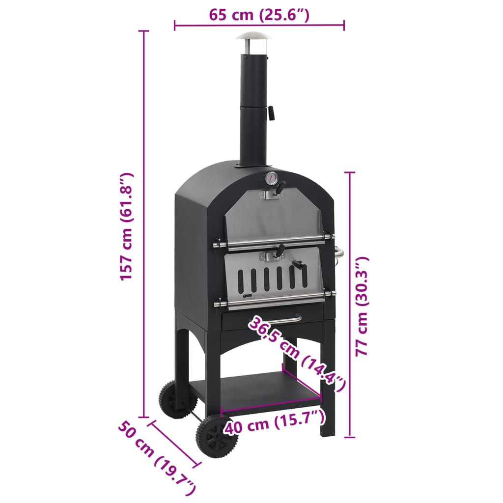 Forno Pizza Esterno a Carbonella con Pietra Refrattaria - homemem39