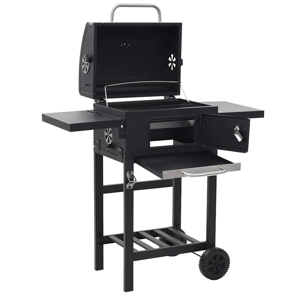 Barbecue a Carbonella con Ripiano Inferiore Nero | homemem39