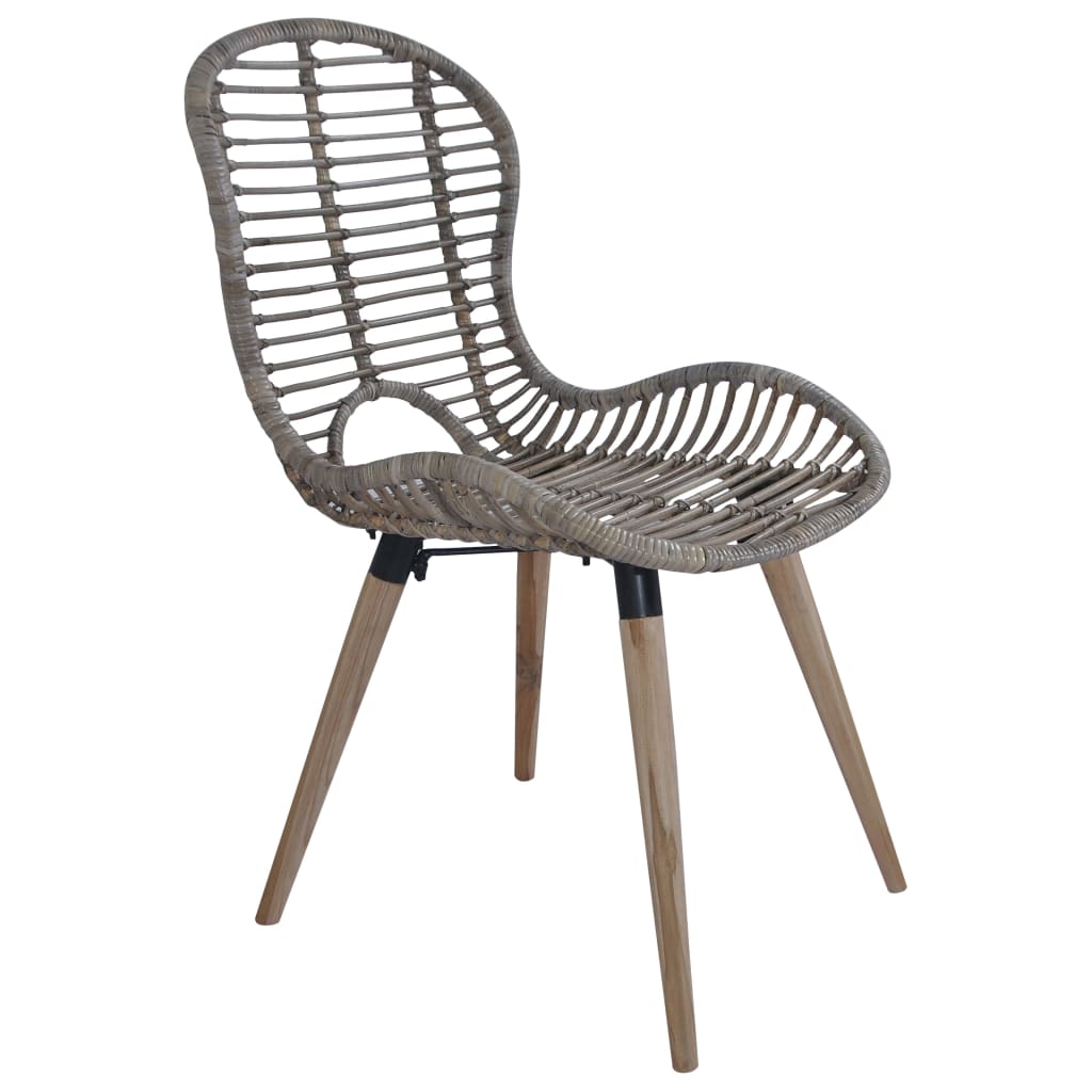 Sedie da Pranzo 2 pz Marroni in Rattan Naturale