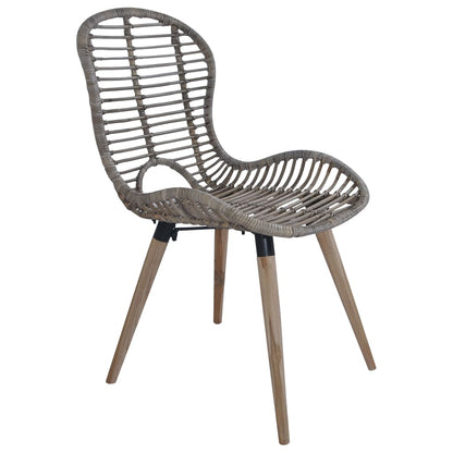 Sedie da Pranzo 4 pz Marroni in Rattan Naturale | homemem39