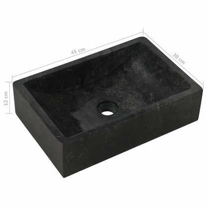 Lavello 45x30x12 cm Marmo Lucido Nero