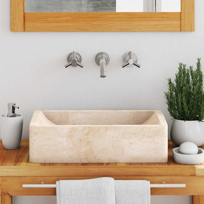 Lavello 45x30x12 cm Marmo Lucido Crema