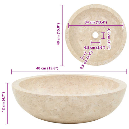 Lavandino 40x12 cm in Marmo Crema | homemem39