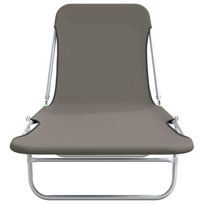 Lettini Prendisole Pieghevoli 2 pz in Acciaio e Tessuto Grigio - homemem39