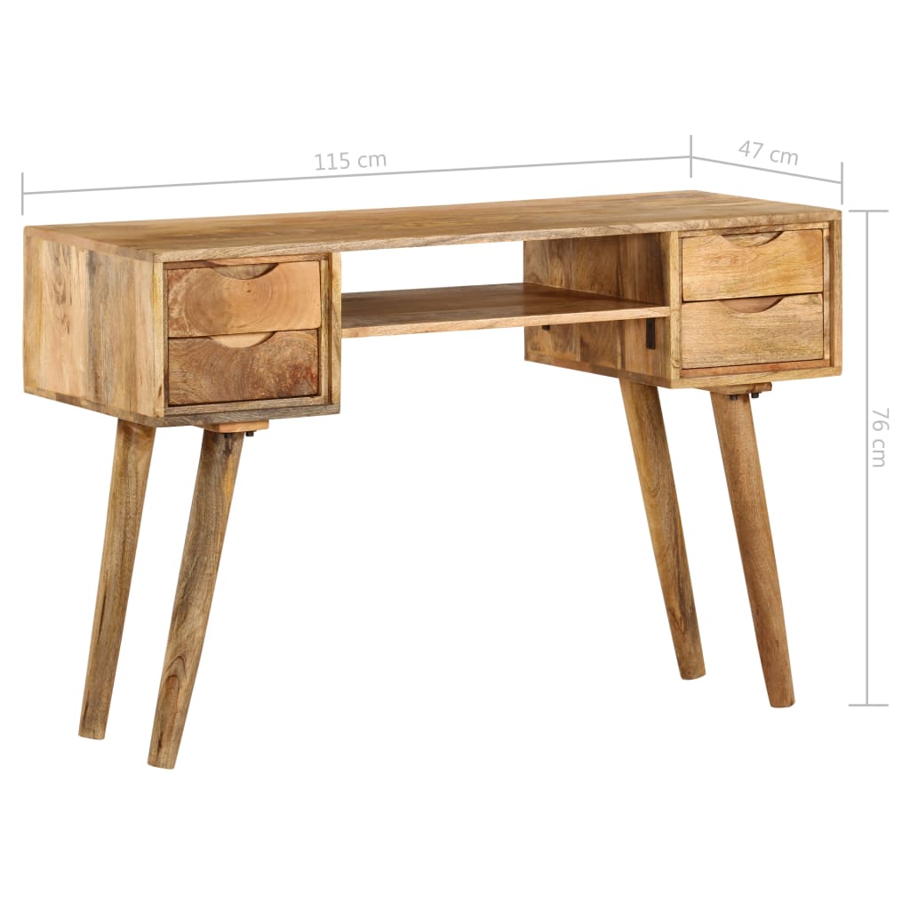 Scrivania in Legno Massello di Mango 115x47x76 cm | homemem39