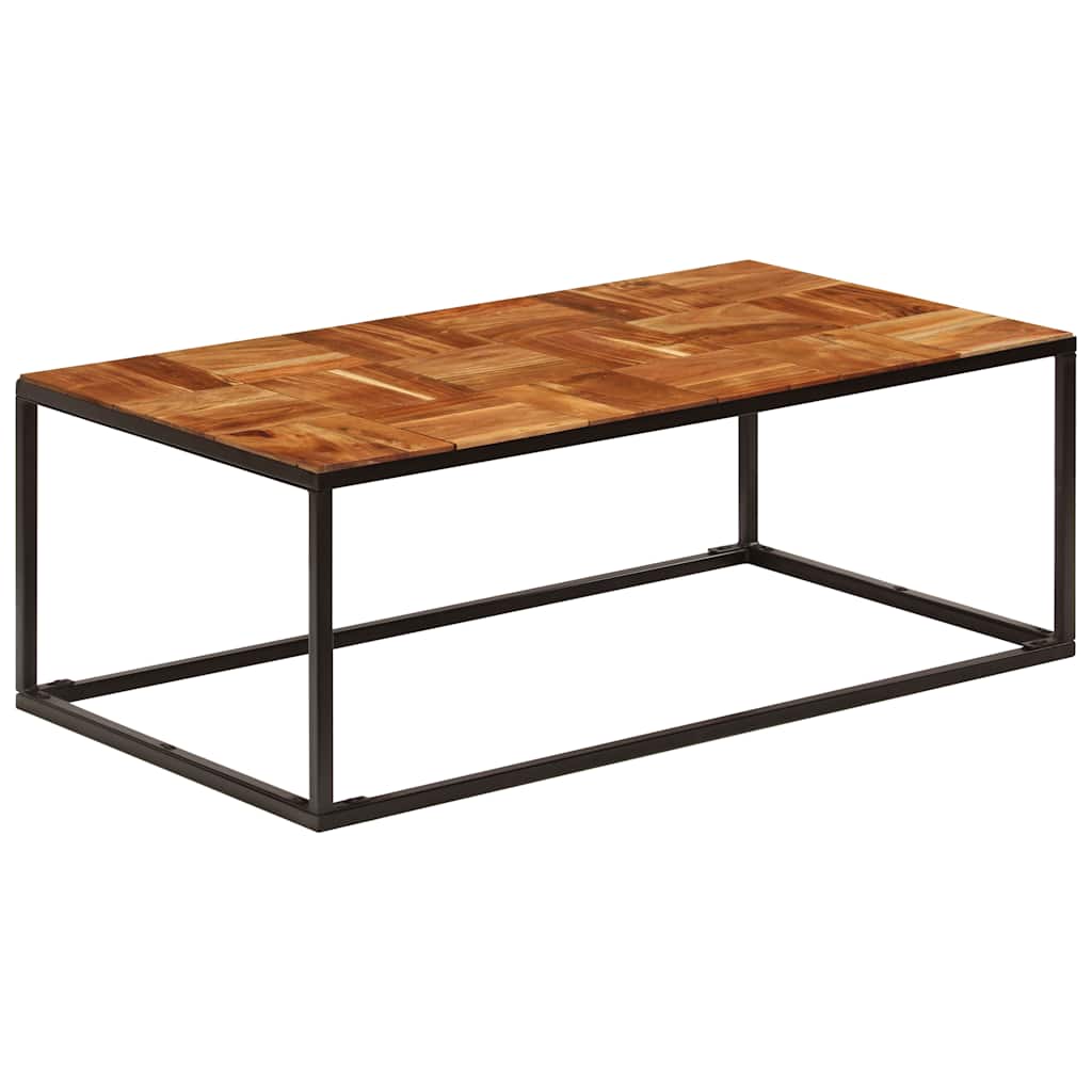 Tavolino 110x60x40 cm in Legno Massello di Acacia e Acciaio