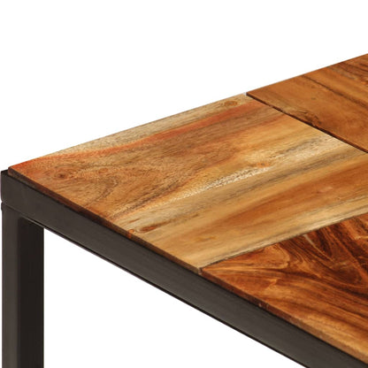 Tavolino 110x60x40 cm in Legno Massello di Acacia e Acciaio | homemem39